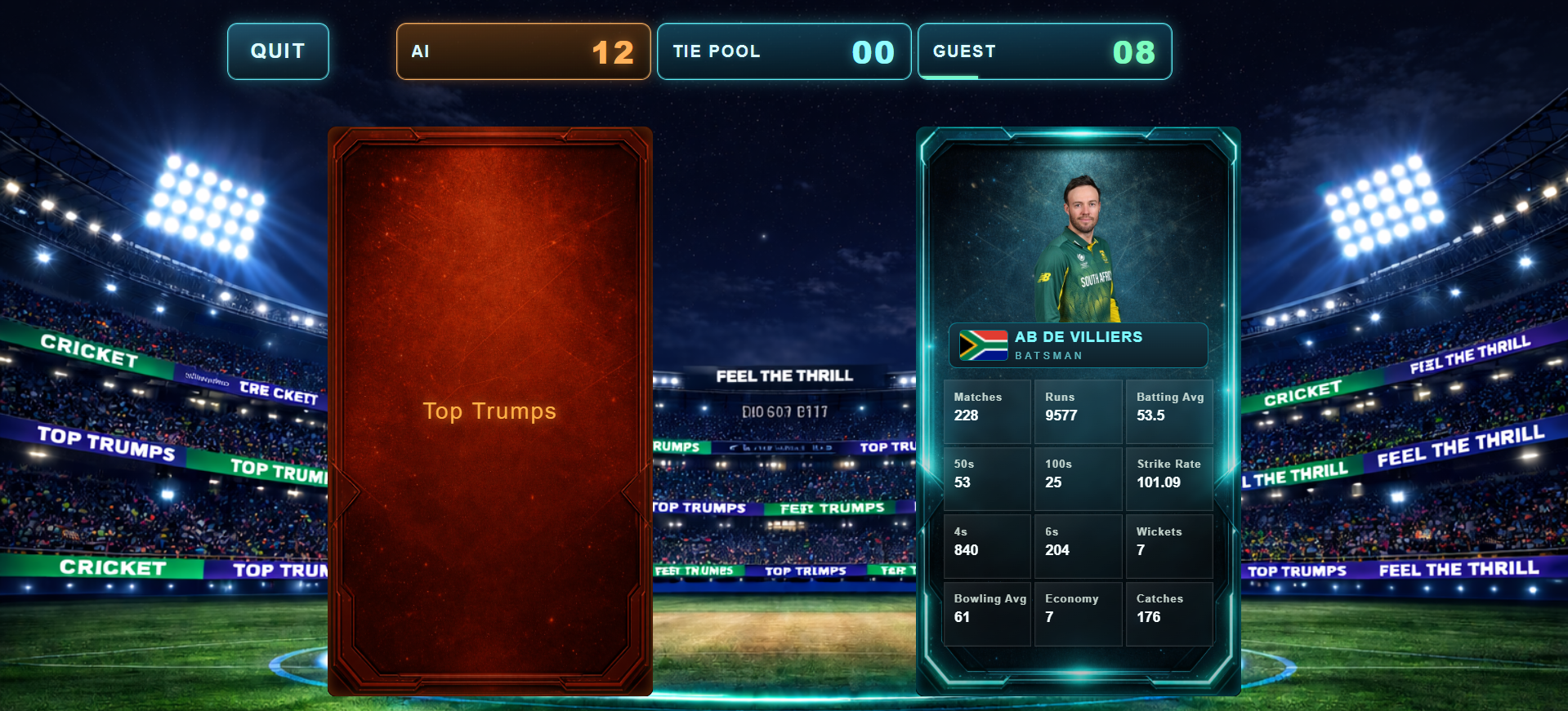 Cricket Top Trumps - Version 2 : After UI updates
