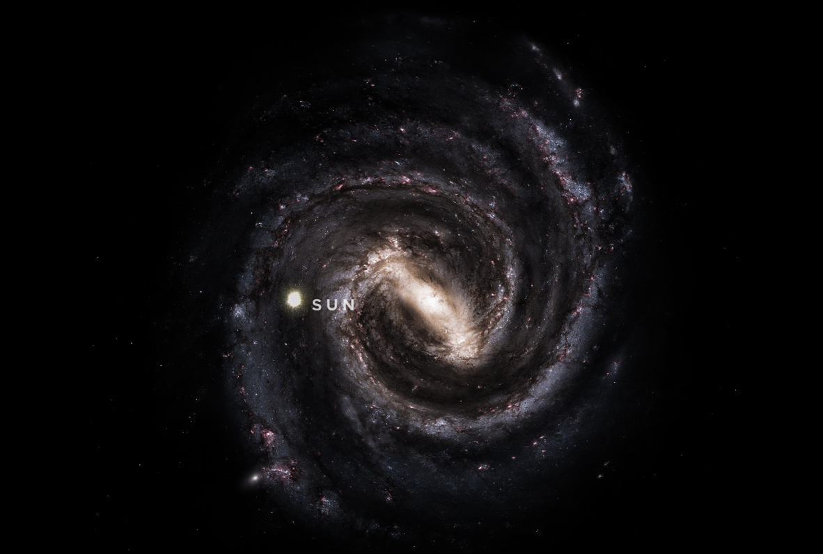 Our Sun in the Milky way galaxy.